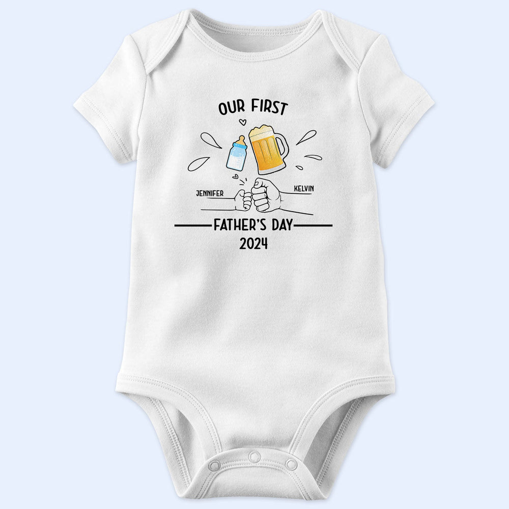 Notre première fête des pères - Cadeau pour nouveau papa, nouveau-né - Body bébé personnalisé