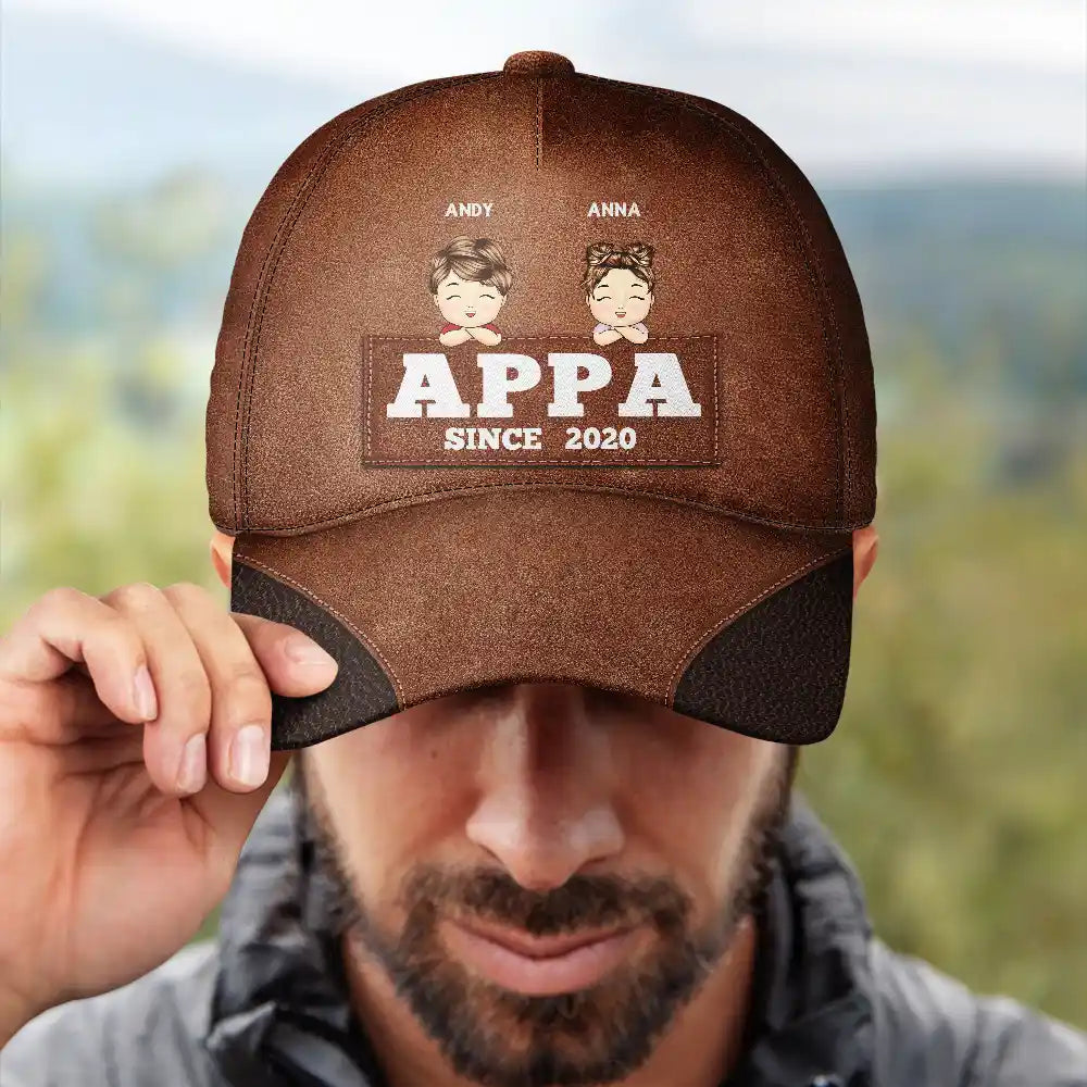 Papa Since Gift For Father Dad Grandpa Personalized Classic Cap Wander Prints