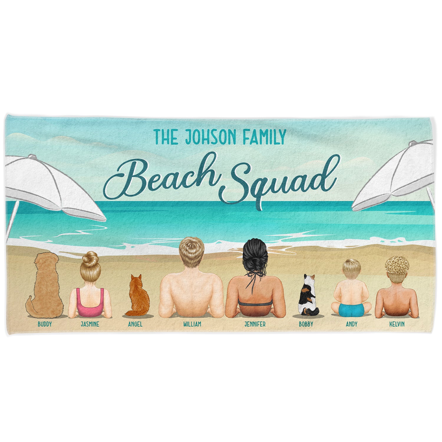 Beach Squad - Gift For Family, Dad, Mom, Couple - Personalized Beach Towel