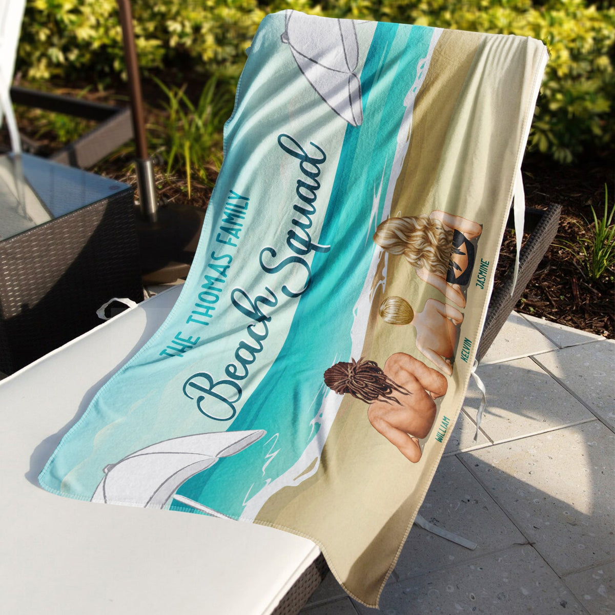 Beach Squad - Gift For Family, Dad, Mom, Couple - Personalized Beach Towel