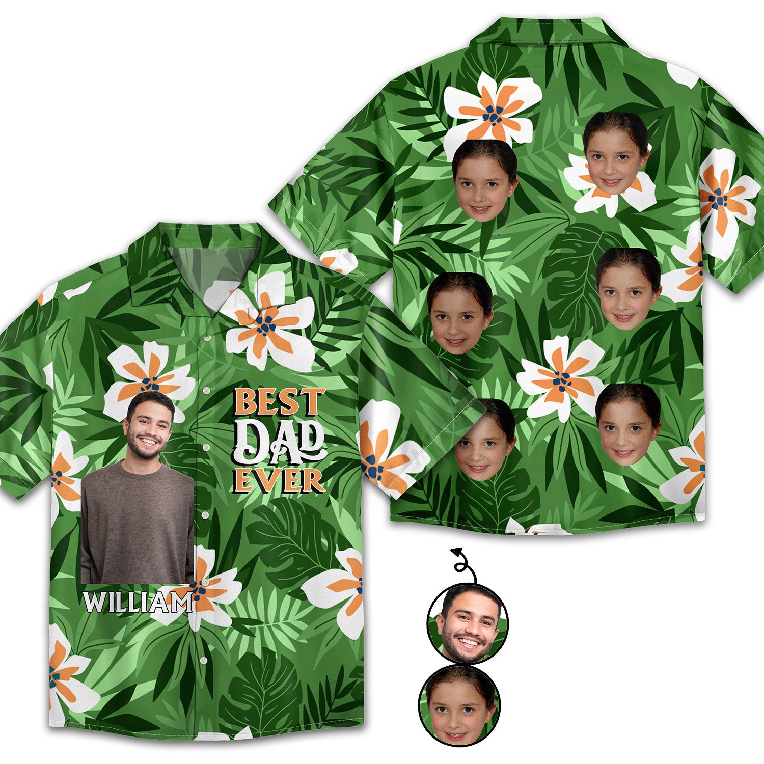Custom Photo Best Dad Ever - Gift For Father - Personalized Hawaiian Shirt