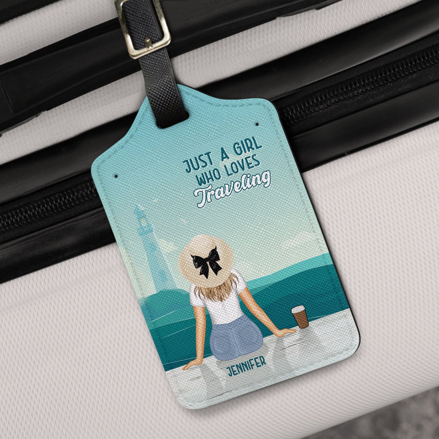 Just A Girl - Summer Gift For Girl - Personalized Luggage Tag