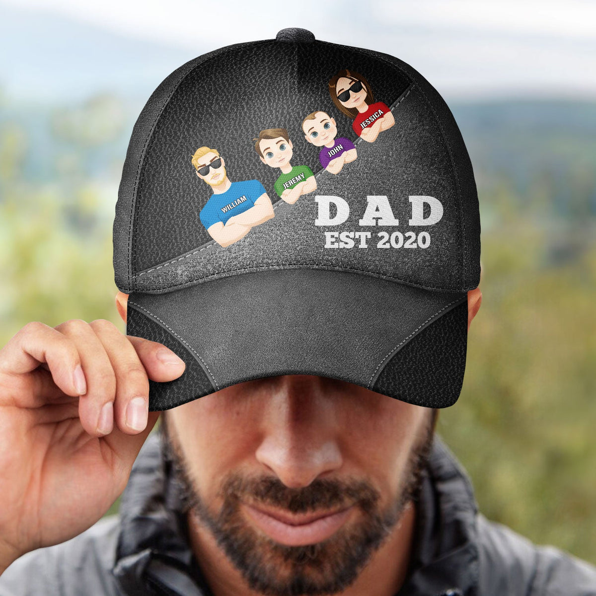 Flat Art Dad EST - Personalized Classic Cap