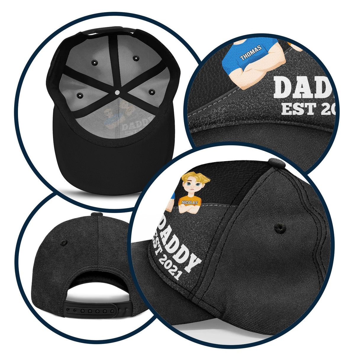 Flat Art Dad EST - Personalized Classic Cap