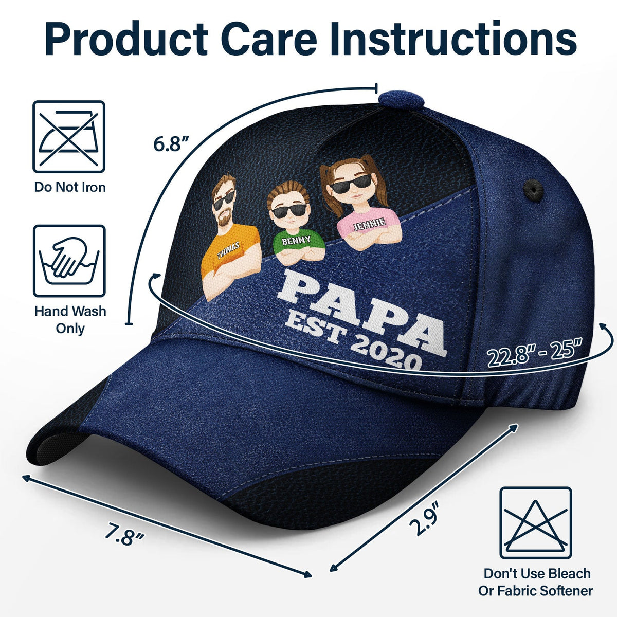 Flat Art Dad EST - Personalized Classic Cap