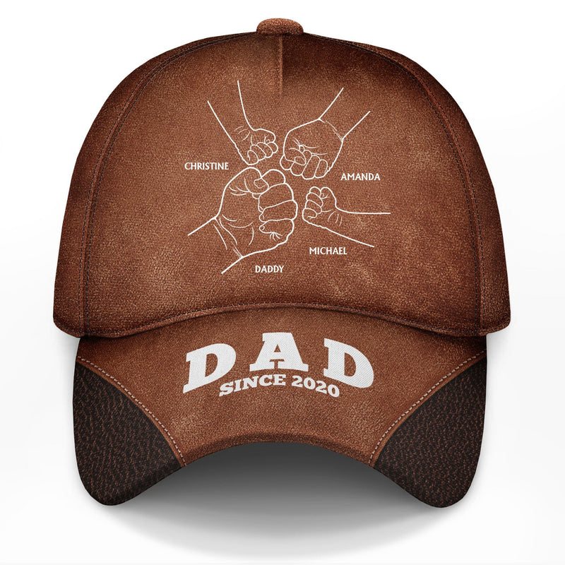 Hand Punch Line Sketch Dad Since - Personalized Classic Cap