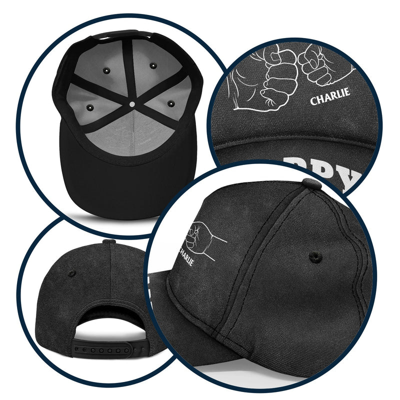 Hand Punch Line Sketch Dad Since - Personalized Classic Cap