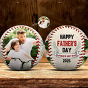 Custom Photo Happy Father's Day - Personalized Baseball, Softball