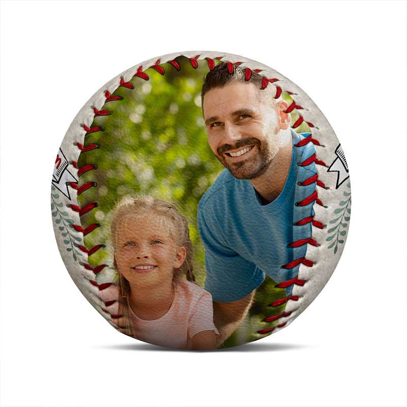 Custom Photo Happy Father's Day - Personalized Baseball, Softball