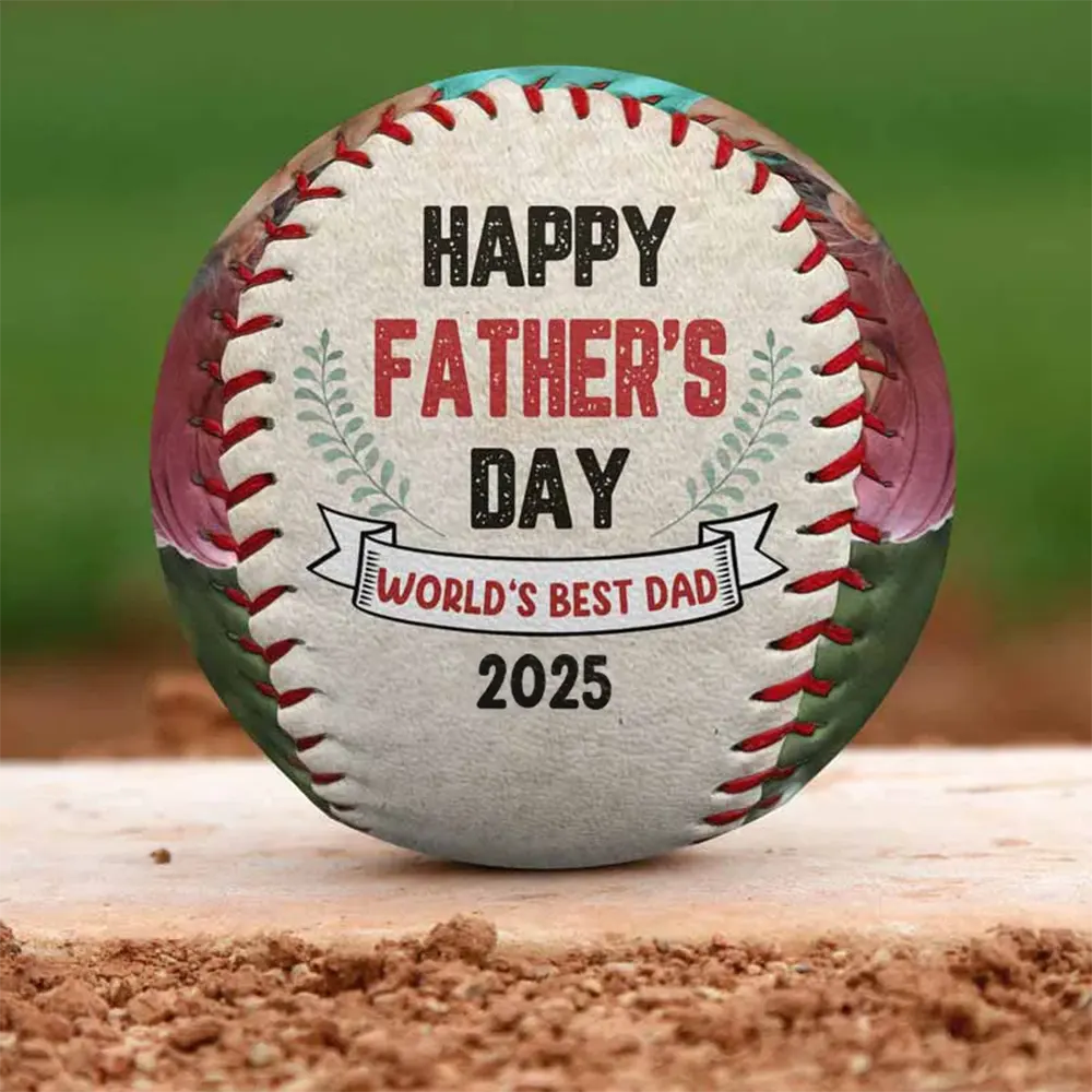 Custom Photo Happy Father's Day - Personalized Baseball, Softball