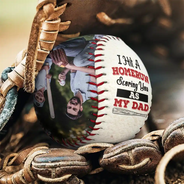 Custom Photo We Hit A Homerun Scoring You As Our Dad - Personalized Baseball, Softball