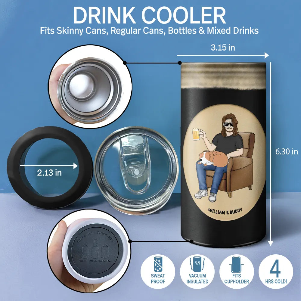 The Dog He Didn't Want - Personalized 4 In 1 Can Cooler Tumbler
