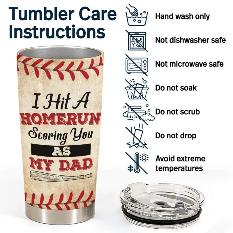 Nous avons frappé un coup de circuit en vous marquant comme notre père - Gobelet personnalisé