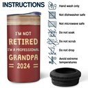 Retired Work For My Grandkids - Personalized 4 In 1 Can Cooler Tumbler