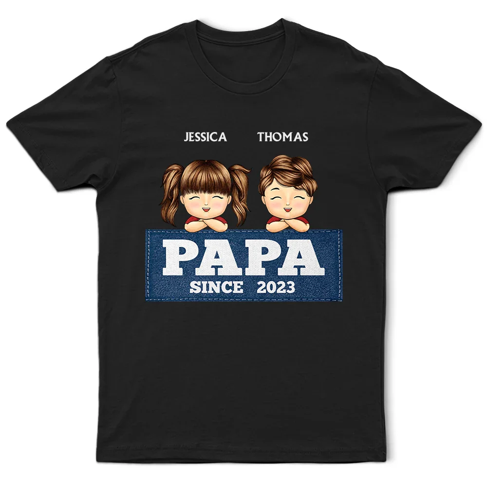 Papa Daddy Since - Personalized T Shirt