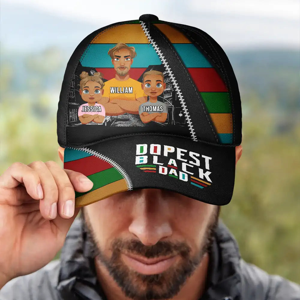 Dopest Black Dad - Personalized Classic Cap