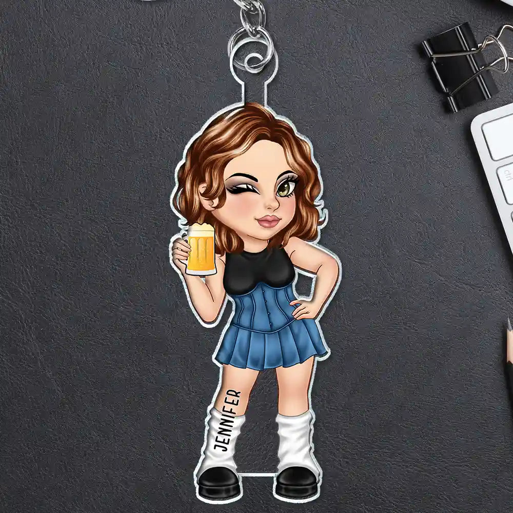 Y2K Girl Fashion - Personalized Cutout Acrylic Keychain