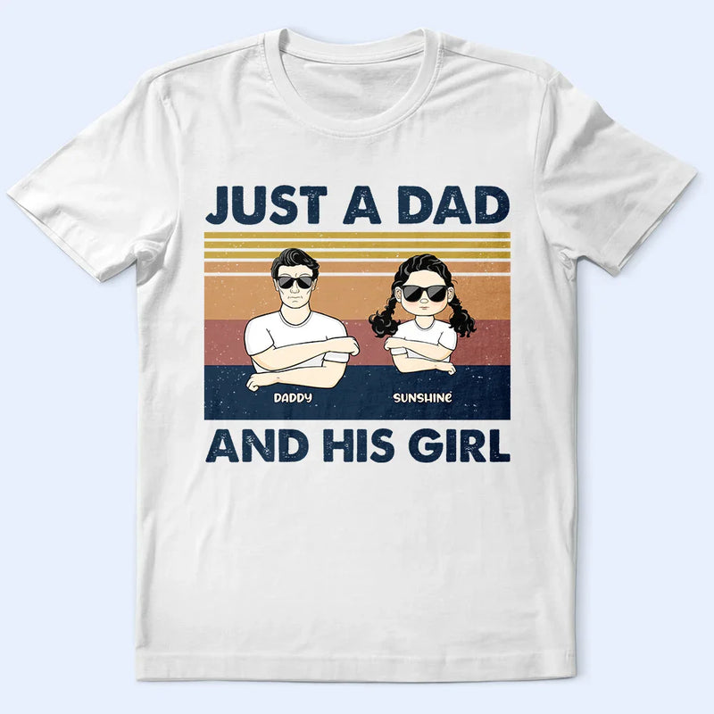 Just A Dad And His Girl Fist Punch - Personalized T Shirt