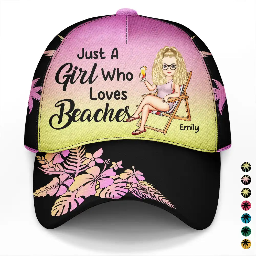 Just A Girl Boy Who Loves Beaches - Personalized Classic Cap