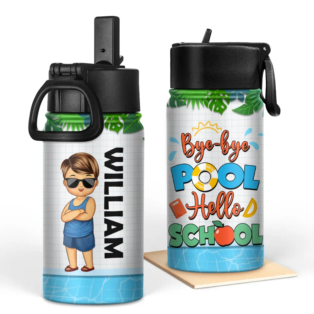 Bye Bye Pool - Personalized Kids Water Bottle