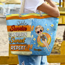 Sunrise Sunburn Sunset - Personalized Beach Bag