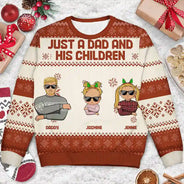 Noël, juste un papa et sa fille - Pull moche unisexe personnalisé 