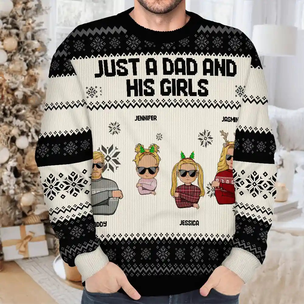 Noël, juste un papa et sa fille - Pull moche unisexe personnalisé 