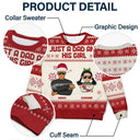 Christmas Just A Dad And His Girl - Personalized Unisex Ugly Sweater