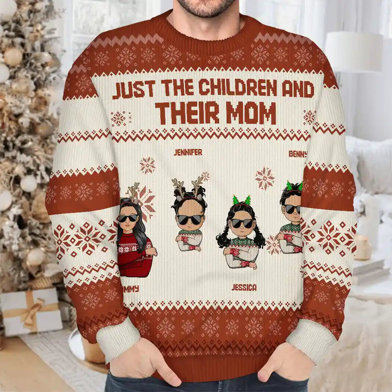 Christmas Just A Mom And Her Boy - Personalized Unisex Ugly Sweater
