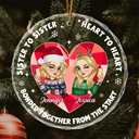 Heart To Heart - Personalized Circle Glass Ornament