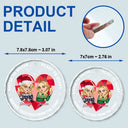 Heart To Heart - Personalized Circle Glass Ornament