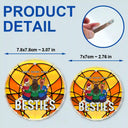 Christmas Bestie Sitting - Personalized Circle Glass Ornament