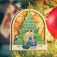 Our Friendship Is The Star - Personalized Suncatcher Ornament