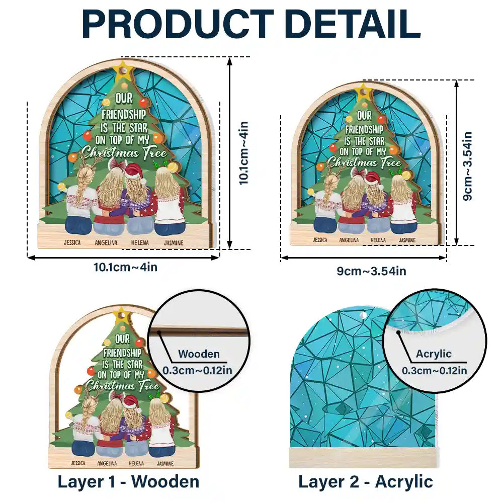 Our Friendship Is The Star - Personalized Suncatcher Ornament