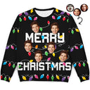 Christmas Custom Photo Family Christmas Tree - Personalized Unisex Ugly Sweater
