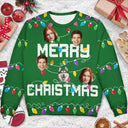 Christmas Custom Photo Family Christmas Tree - Personalized Unisex Ugly Sweater