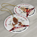 Christmas Couple I Just Want You To Be Happy - Personalized Circle Ceramic Ornament