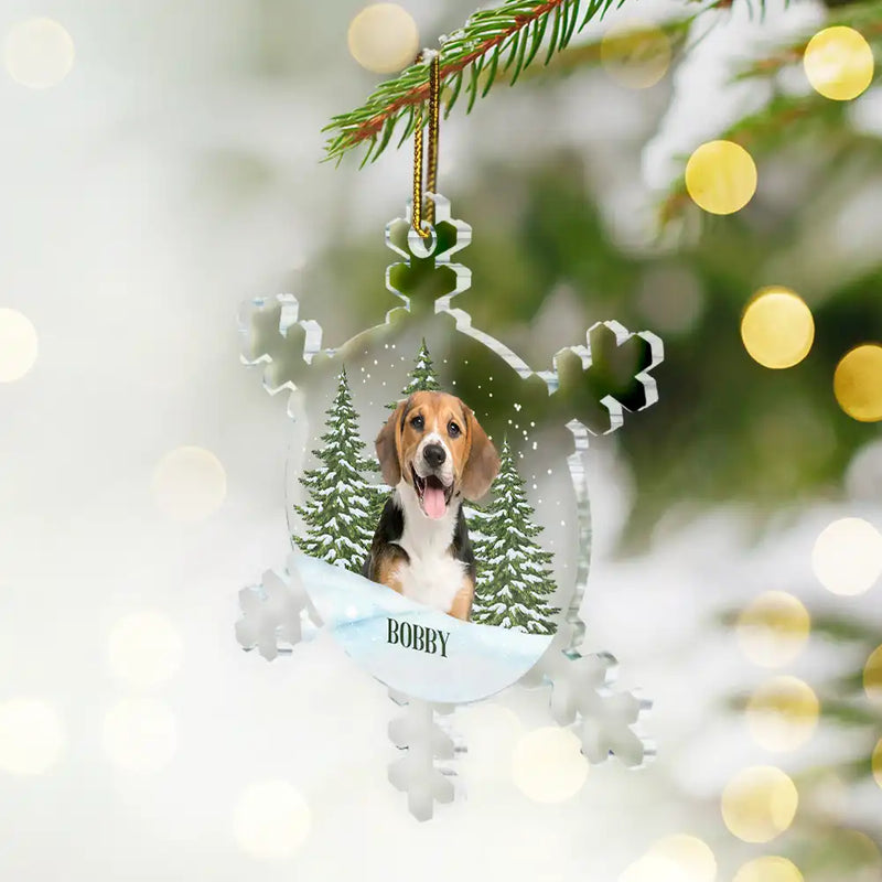 Christmas Custom Photo Family Pet Face - Personalized Custom Shaped Acrylic Ornament