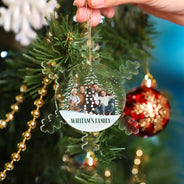 Christmas Custom Photo Family Pet Face - Personalized Custom Shaped Acrylic Ornament