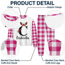 Christmas Monogram Letter Family Name - Personalized Unisex Pajamas Set
