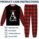 Christmas Monogram Letter Family Name - Personalized Unisex Pajamas Set