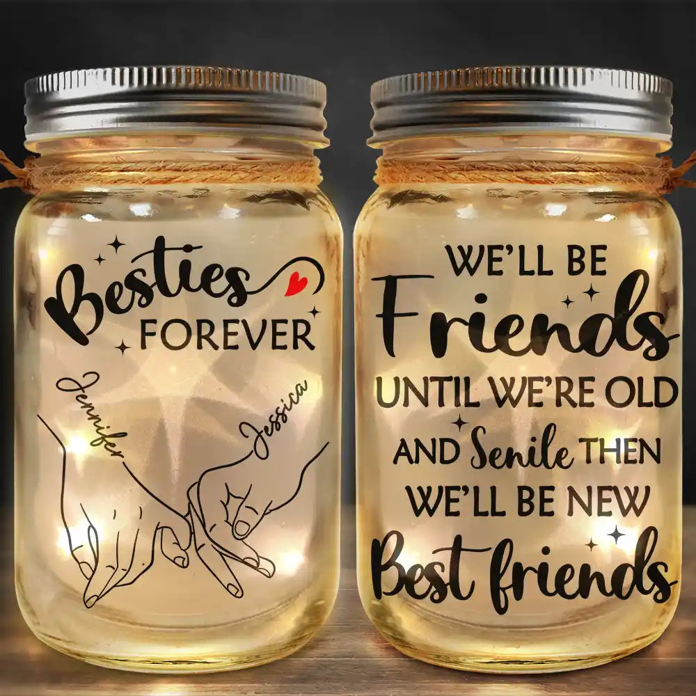 Gift For Bestie - Bestie Our Memories Are Countless Our Friendship Is Endless - Personalized Mason Jar Light