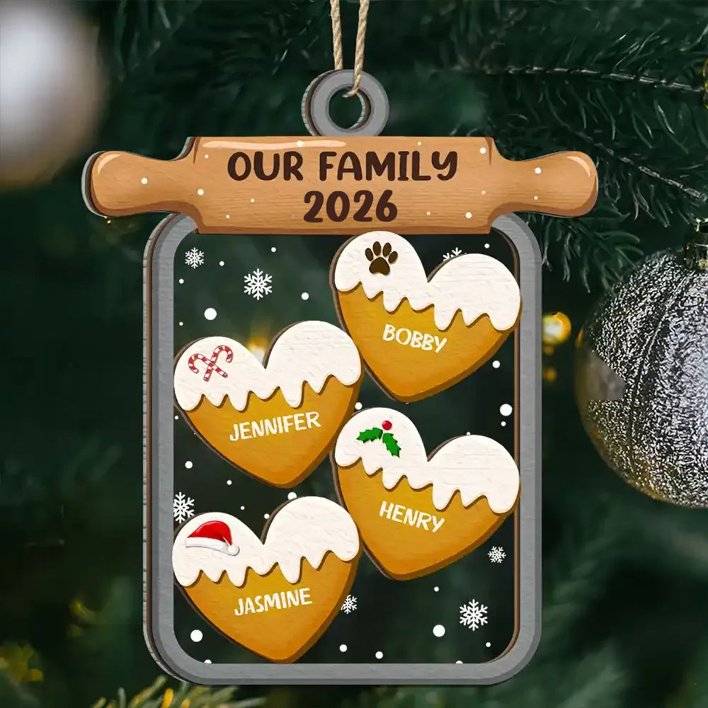 Gingerbread Cookie Our Family - Personalized 2-Layered Mix Ornament