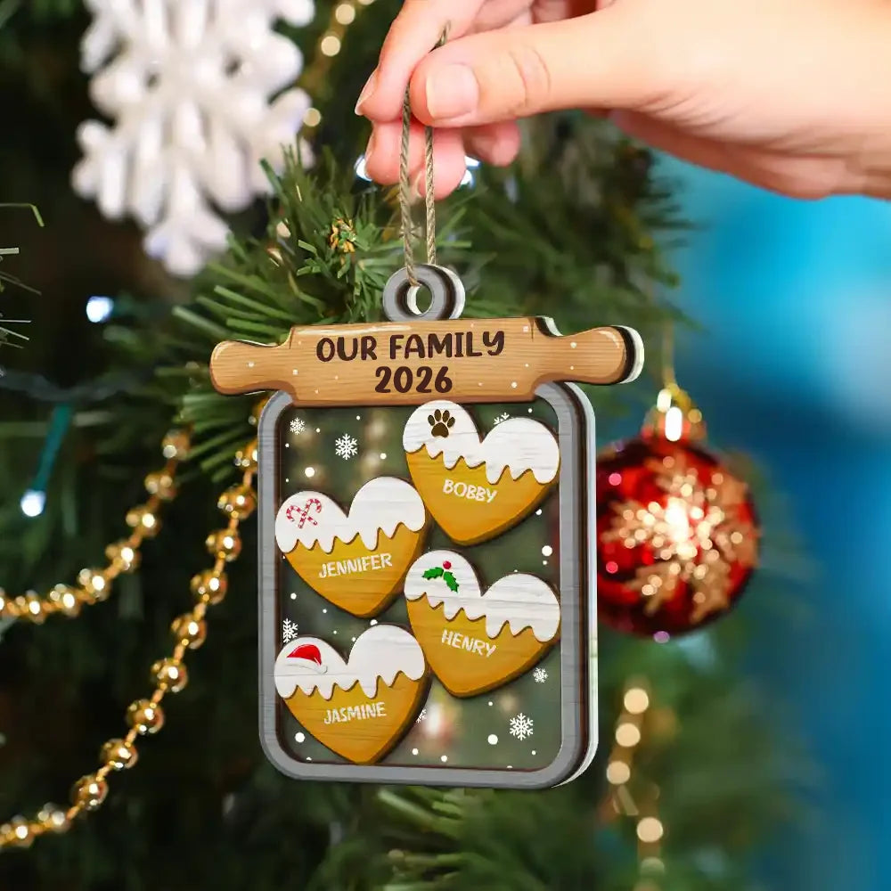 Gingerbread Cookie Our Family - Personalized 2-Layered Mix Ornament