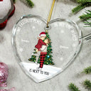 Gift For Couples - Christmas Couple My Favorite Place In All The World - Personalized Heart Shaped Glass Ornament