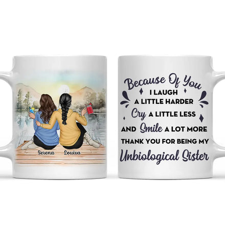 Grâce à toi, je ris un peu plus fort - Mug personnalisé 