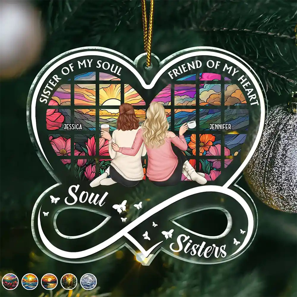 Gift For Sisters,Gift For Bestie,Love,Christmas - Sister Of My Soul - Personalized Custom Shaped Acrylic Ornament