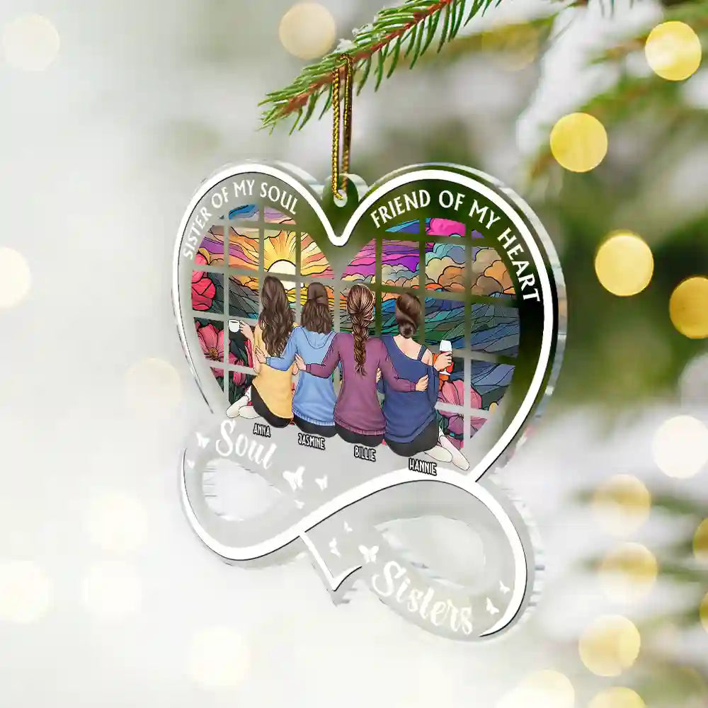 Gift For Sisters,Gift For Bestie,Love,Christmas - Sister Of My Soul - Personalized Custom Shaped Acrylic Ornament