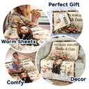 Reading,Pet Lovers,Cat Lovers,Dog Lovers,Happy - Just A Girl Who Loves Books & Pets - Personalized Fleece Blanket, Sherpa Blanket