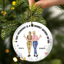 Gift For Bestie - It Takes A Long Time To Grow An Old Friend - Personalized Circle Ceramic Ornament